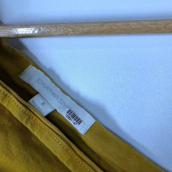 Jonathan Simkhai One Shoulder Dress Asymmetric Denim Sheath Yellow Size 8 - Picture 11 of 12